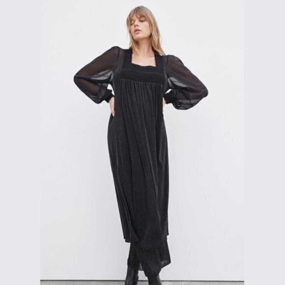ZARA Dress with Metallic Thread